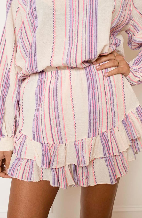 Striped Print Skort Lyna Lila Roze – shoparchief