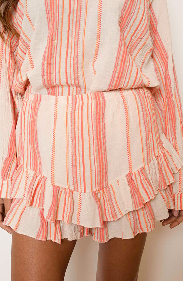 Striped Print Skort Lyna Oranje – shoparchief