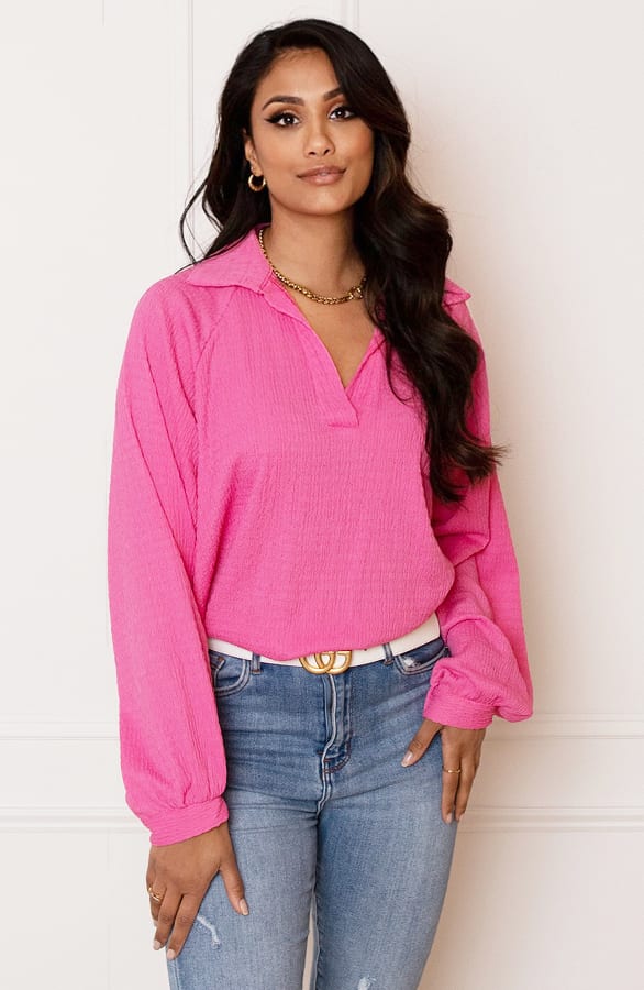 Texture Blouse Veerle Fuchsia – shoparchief — foto 2