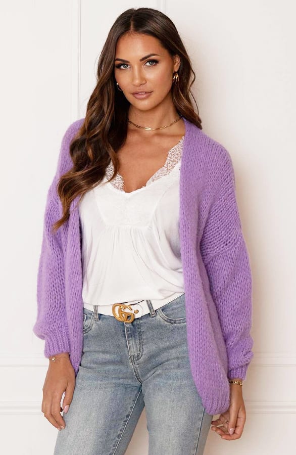 Trendy Dames Vest Gebreid Skye Lila – shoparchief — foto 2