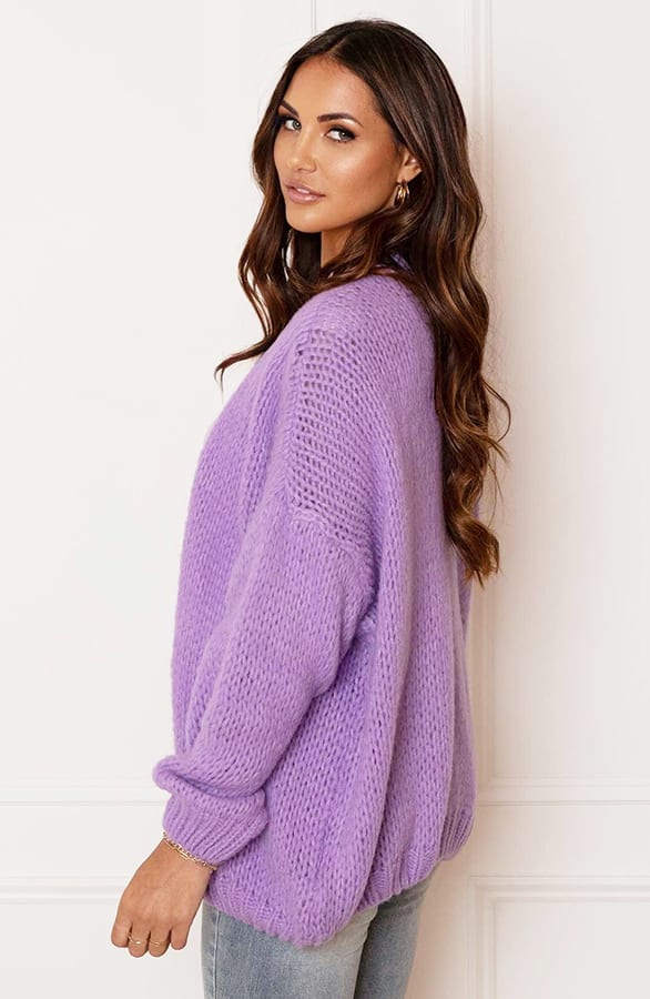 Trendy Dames Vest Gebreid Skye Lila – shoparchief — foto 3