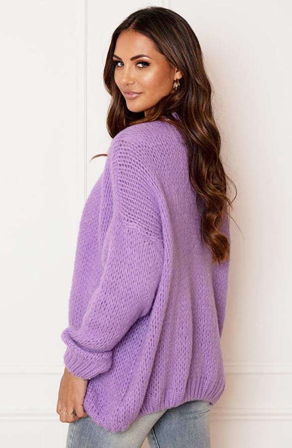Trendy Dames Vest Gebreid Skye Lila – shoparchief — foto 4