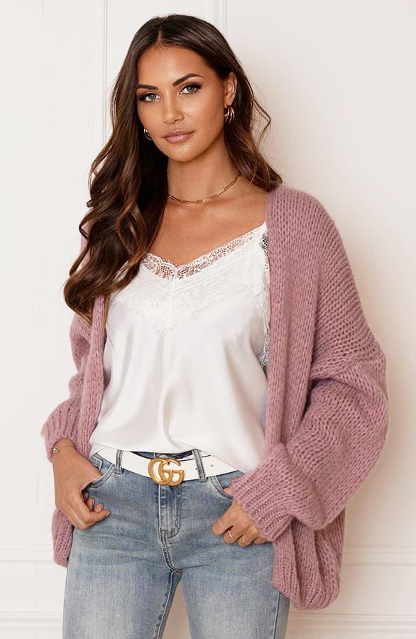 Trendy Vest Gebreid Skye Dust Roze – shoparchief — foto 8