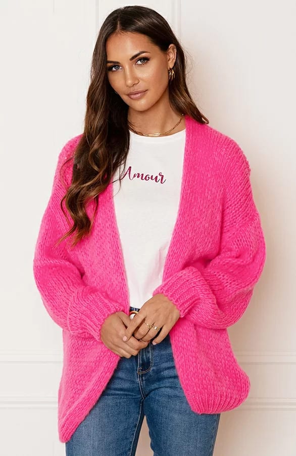 Trendy Vest Gebreid Skye Neon Roze – shoparchief — foto 3