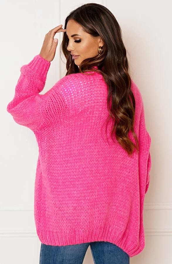 Trendy Vest Gebreid Skye Neon Roze – shoparchief — foto 4