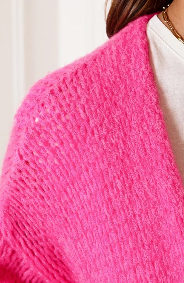Trendy Vest Gebreid Skye Neon Roze – shoparchief — foto 5