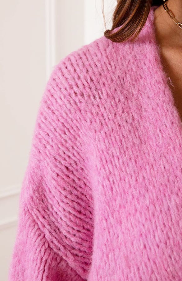 Trendy Vest Gebreid Skye Roze – shoparchief — foto 7