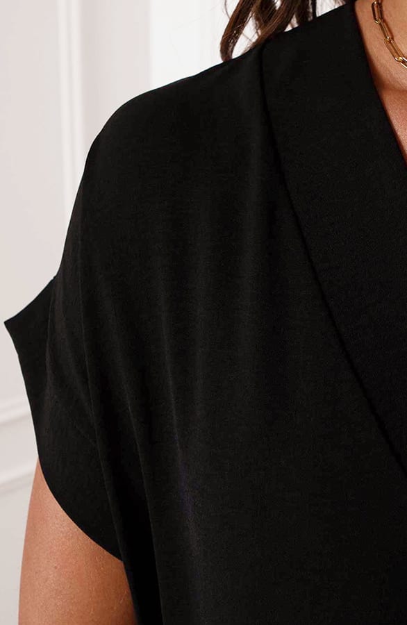 V-hals Midi Jurk Lilly Zwart – shoparchief — foto 10