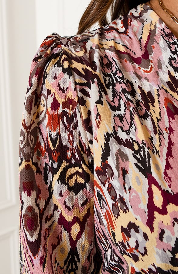 V-hals Paisley Jurk Britte – shoparchief — foto 6