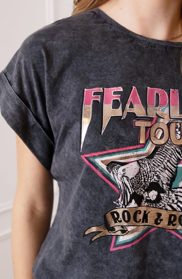Washed T-shirt Rock & Roll Romy – shoparchief — foto 5