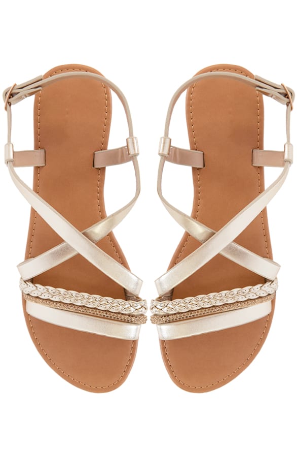Gevlochten Sandalen Amelie Goud – shoparchief