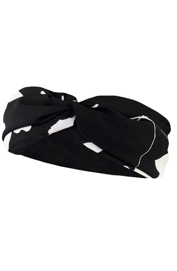 Haarband Bloemen Larissa Zwart Wit – shoparchief