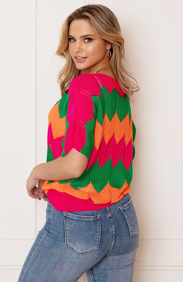 Knitted Top Lorena Roze Groen – shoparchief — foto 4