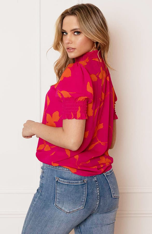 Lynn Top Bloemen Roze Oranje – shoparchief — foto 5