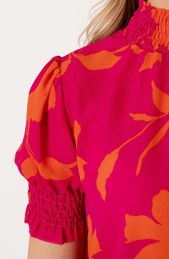 Lynn Top Bloemen Roze Oranje – shoparchief — foto 6