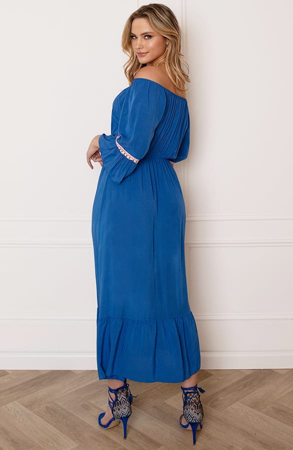 Maxi Offshoulder Jurk Laila Kobalt – shoparchief — foto 8
