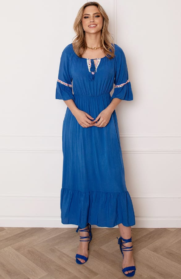 Maxi Offshoulder Jurk Laila Kobalt – shoparchief — foto 3