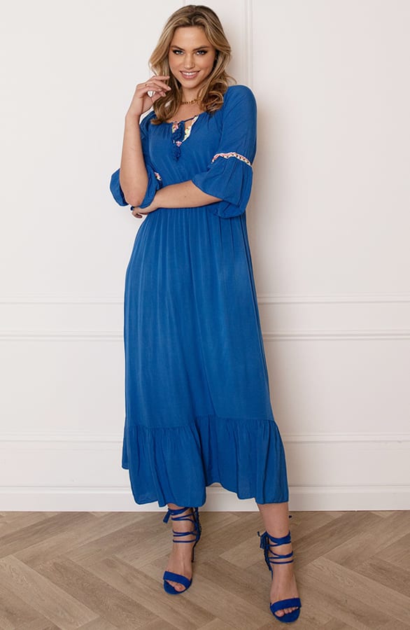 Maxi Offshoulder Jurk Laila Kobalt – shoparchief — foto 4