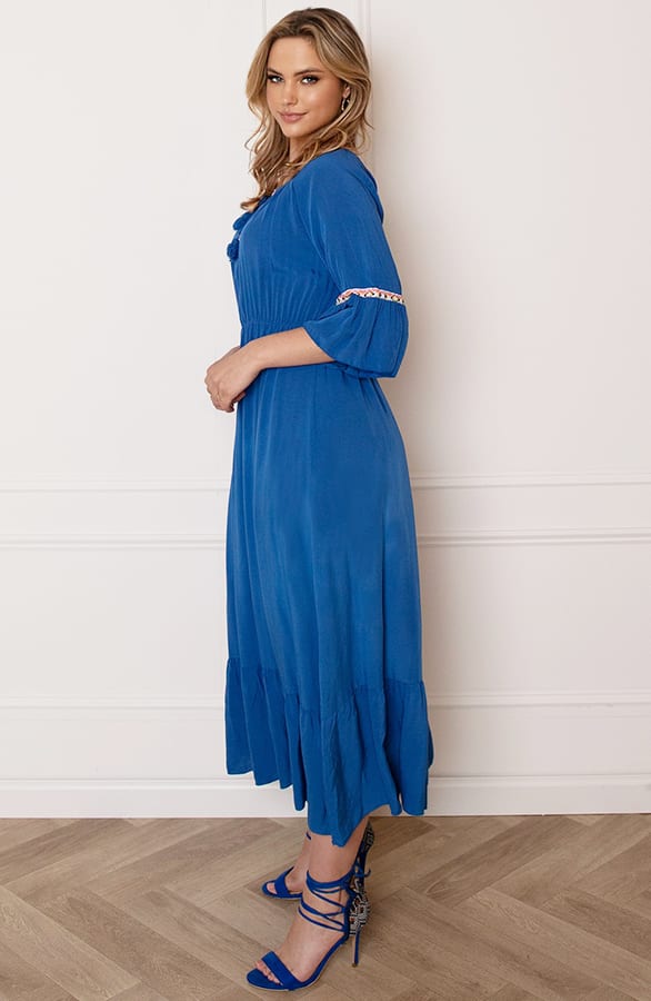 Maxi Offshoulder Jurk Laila Kobalt – shoparchief — foto 5