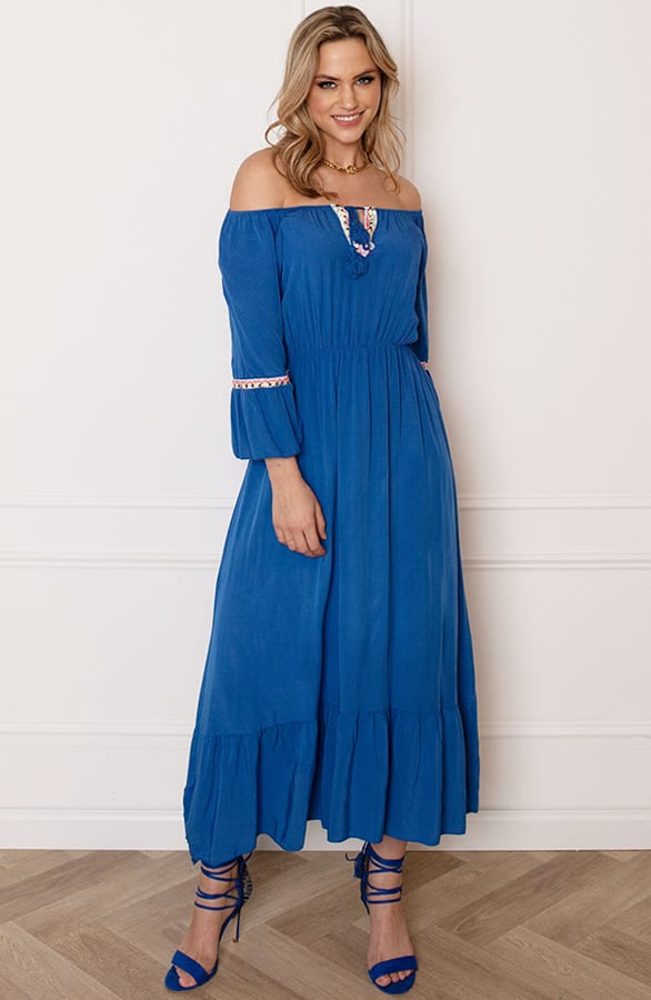 Maxi Offshoulder Jurk Laila Kobalt – shoparchief