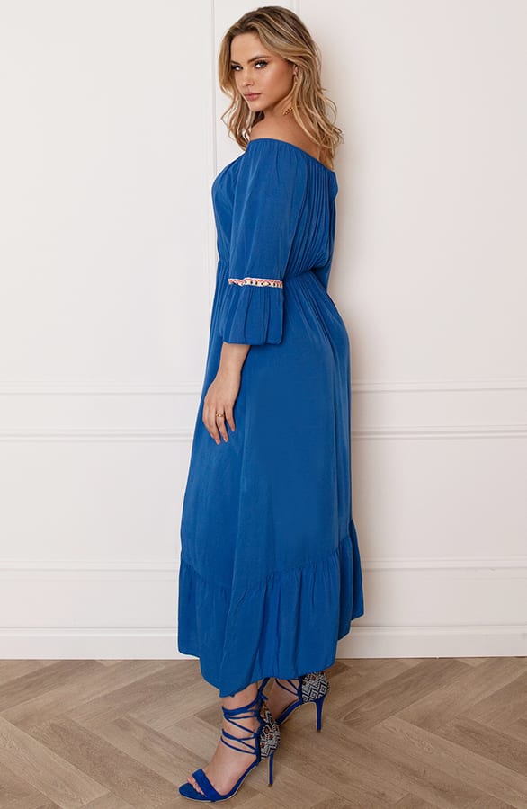 Maxi Offshoulder Jurk Laila Kobalt – shoparchief — foto 7