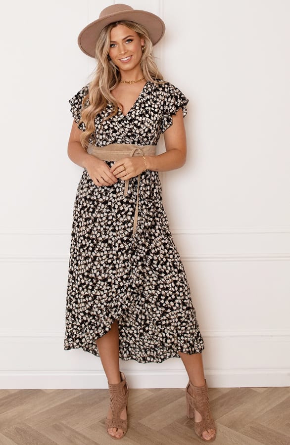 Midi Jurk Floral Jenny Taupe – shoparchief — foto 8