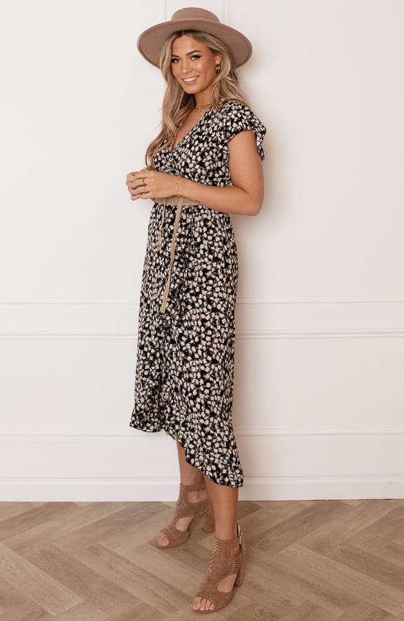 Midi Jurk Floral Jenny Taupe – shoparchief — foto 10
