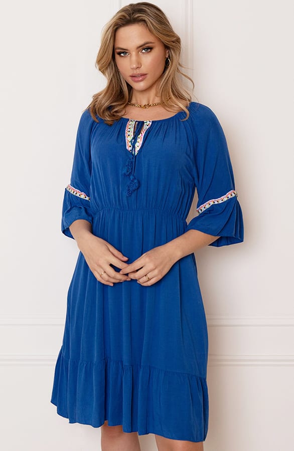 Offshoulder Jurk Laila Kobalt – shoparchief — foto 3