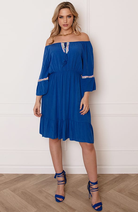 Offshoulder Jurk Laila Kobalt – shoparchief — foto 11