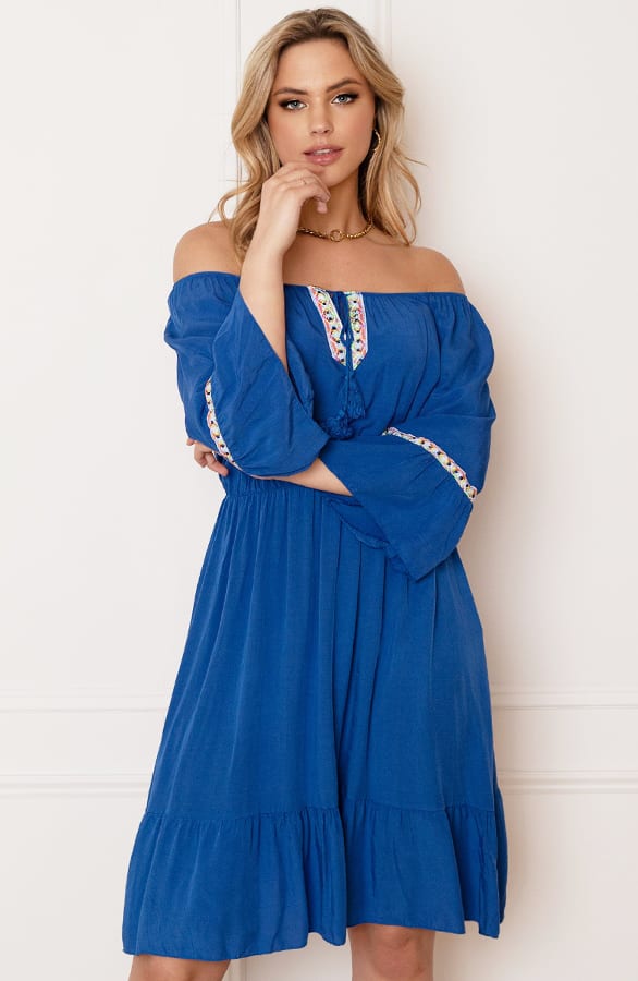 Offshoulder Jurk Laila Kobalt – shoparchief — foto 8