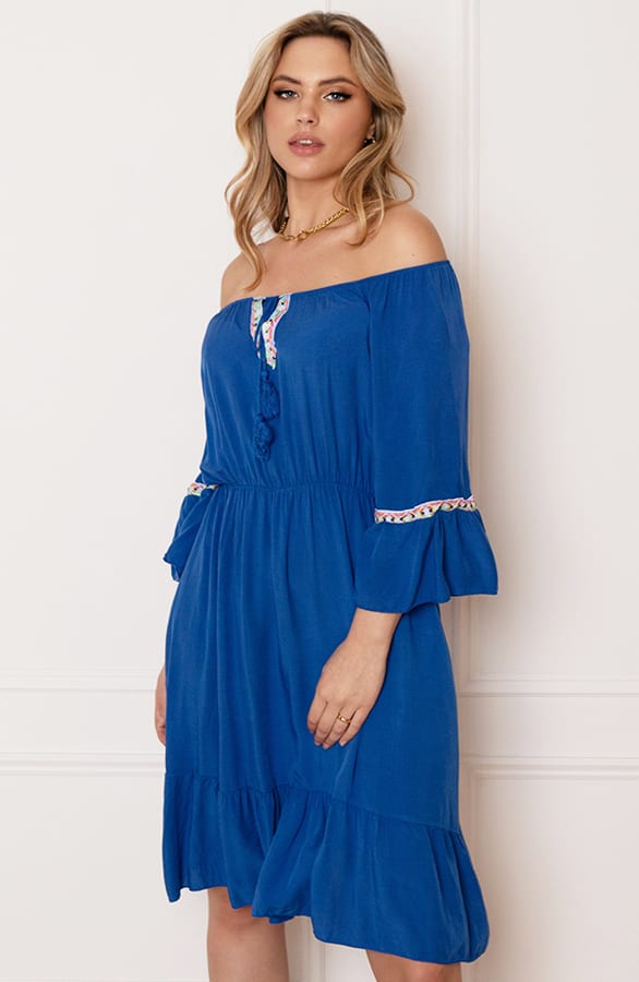 Offshoulder Jurk Laila Kobalt – shoparchief — foto 9