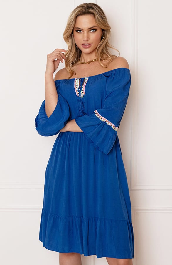 Offshoulder Jurk Laila Kobalt – shoparchief — foto 7
