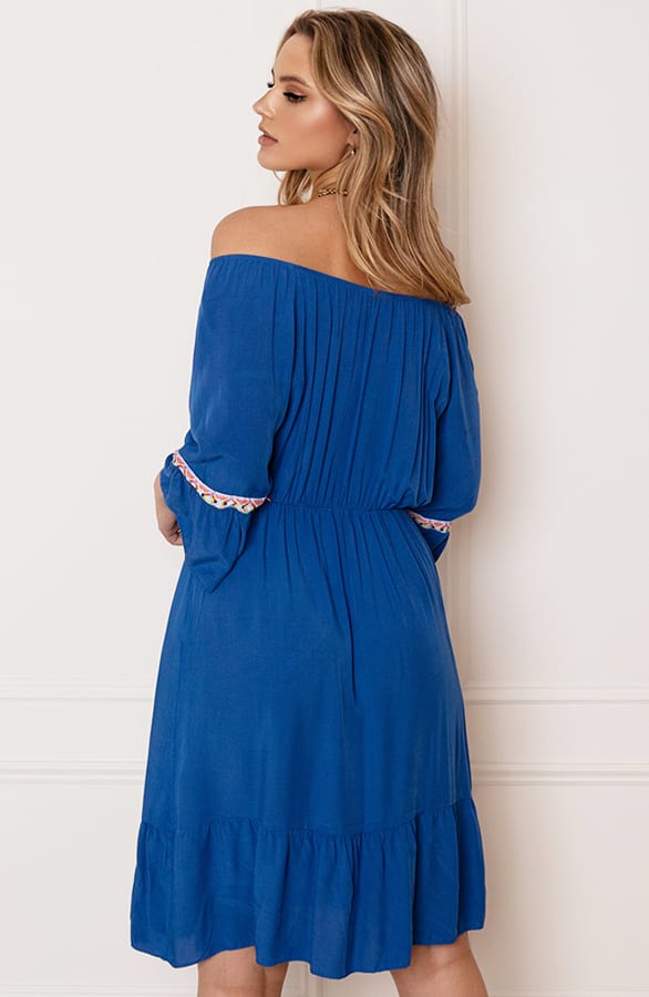 Offshoulder Jurk Laila Kobalt – shoparchief — foto 10