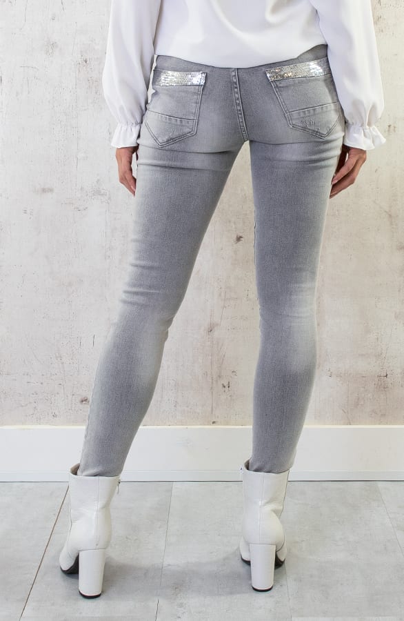 Pailletten Skinny Jeans Evie Grijs – shoparchief — foto 4