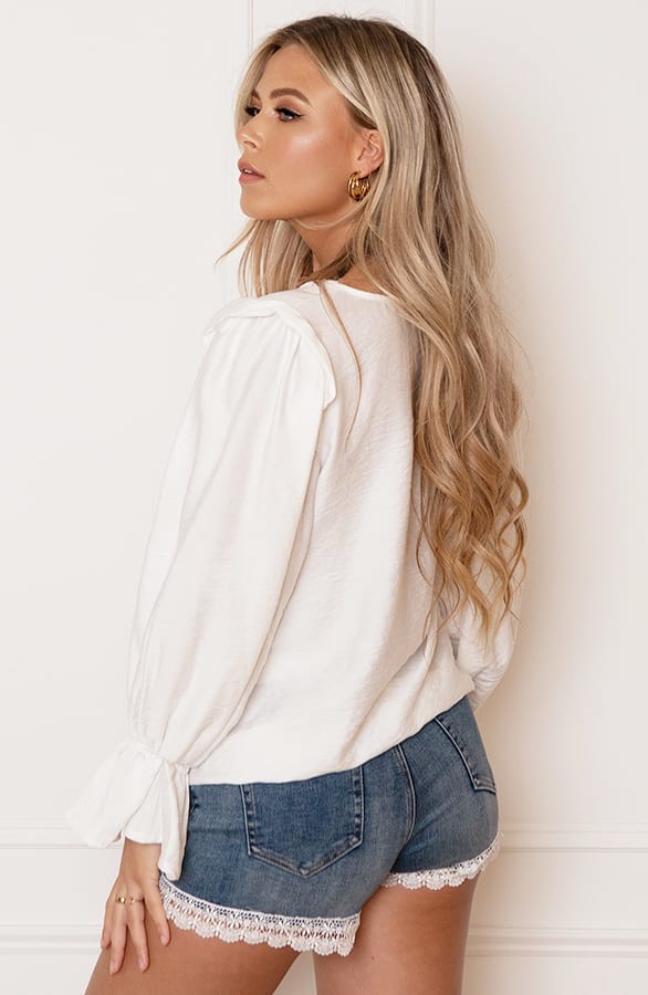 Ruffle Mouwen Blouse Laia Ecru – shoparchief — foto 5