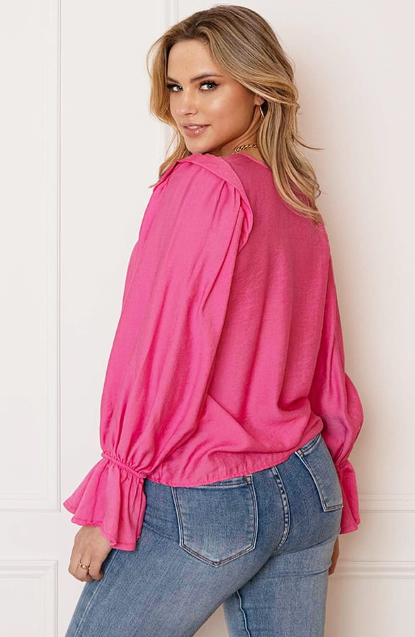 Ruffle Mouwen Blouse Laia Fuchsia – shoparchief — foto 6