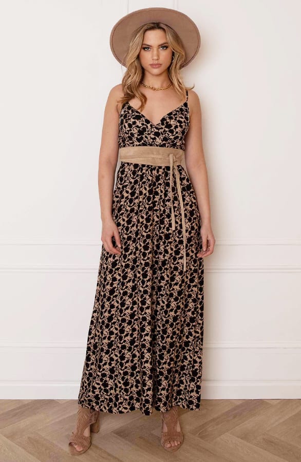 Spaghetti Jurk Jacky Camel Zwart – shoparchief