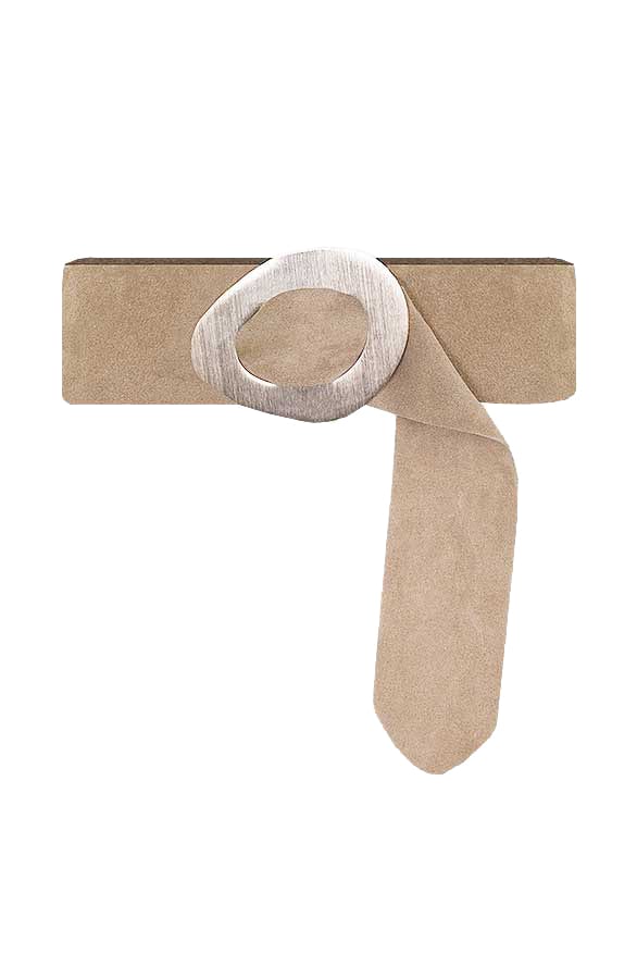 Suede Buckle Riem Myra Beige – shoparchief