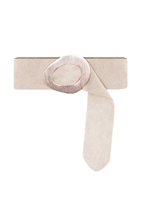 Suede Buckle Riem Myra Light Beige – shoparchief
