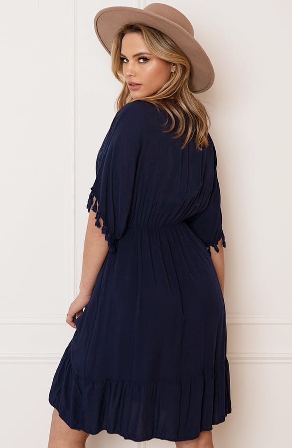 V-hals Lurex Jurk Maris Marine – alle jurkjes — foto 7