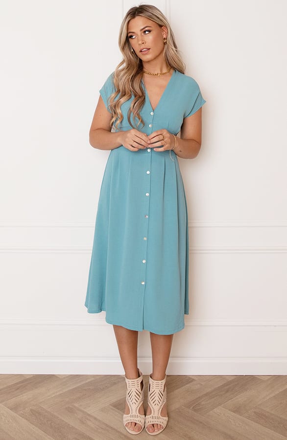 V-hals strik Jurk Fea Mint – shoparchief — foto 3