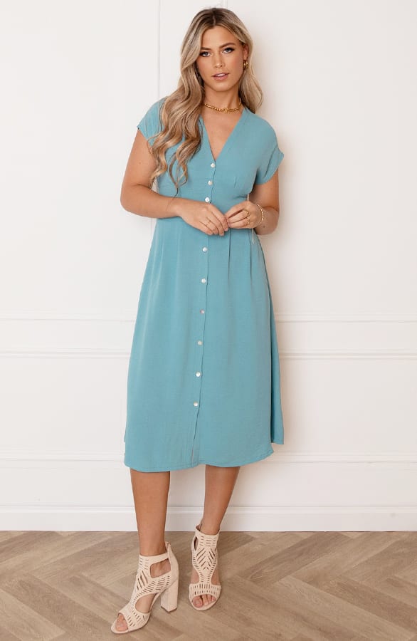 V-hals strik Jurk Fea Mint – shoparchief
