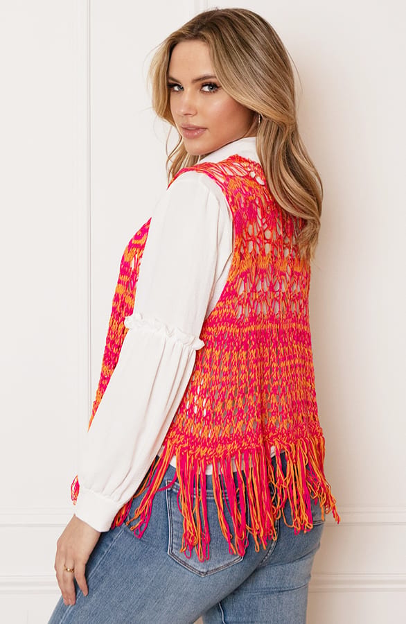 Boho Gilet Merle Fuchsia Oranje – shoparchief