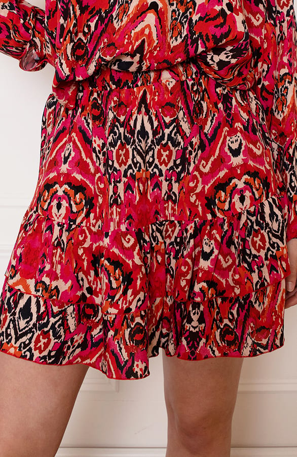 Colorful Print Rok Esther Fuchsia Zwart – shoparchief