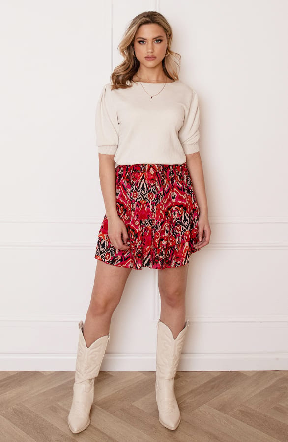 Colorful Print Rok Esther Fuchsia Zwart – shoparchief — foto 6