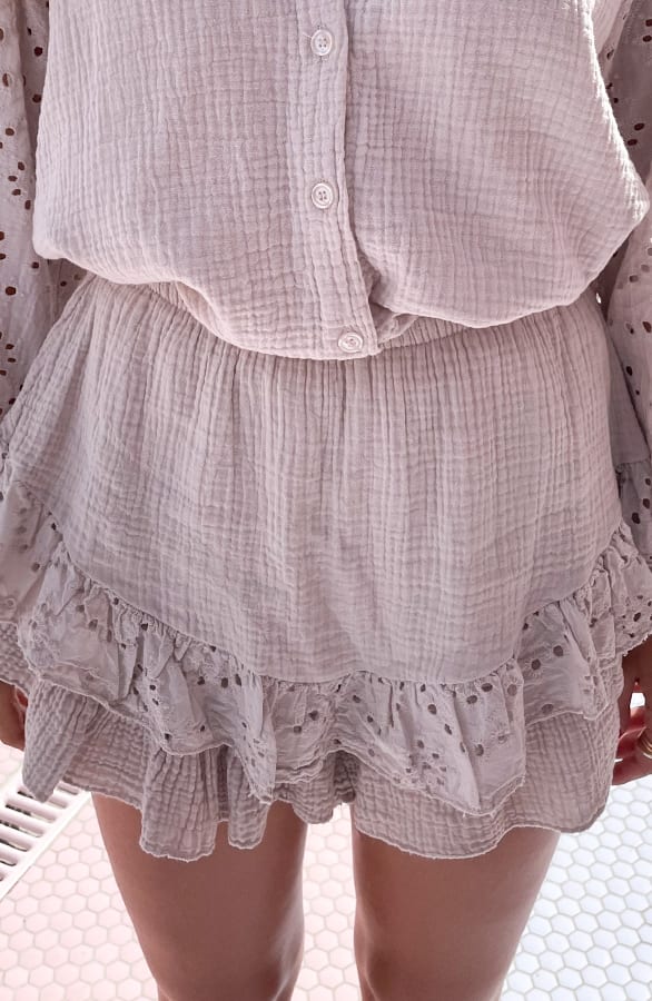 Detailed Katoenen Skort Cleo Beige – shoparchief