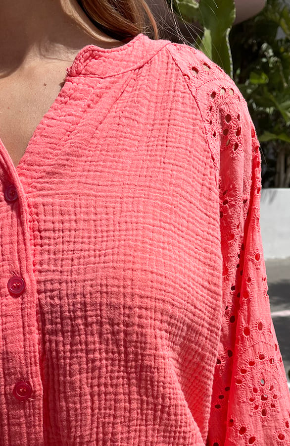 Detailed Katoenen Blouse Cleo Koraal – shoparchief — foto 5