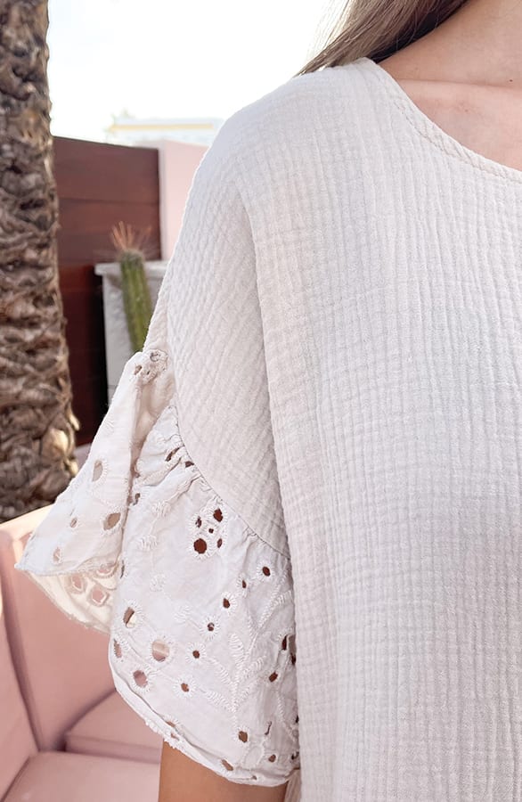 Detailed Katoenen Jurk Robin Beige – shoparchief — foto 5