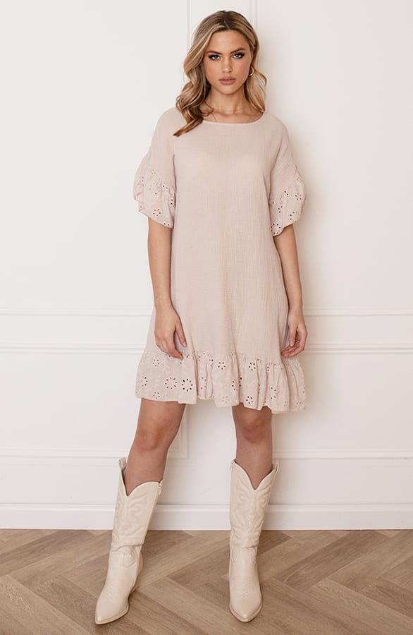 Detailed Katoenen Jurk Robin Beige – shoparchief — foto 13
