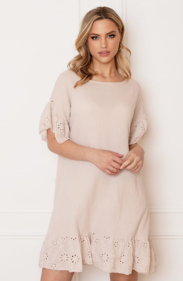 Detailed Katoenen Jurk Robin Beige – shoparchief — foto 9